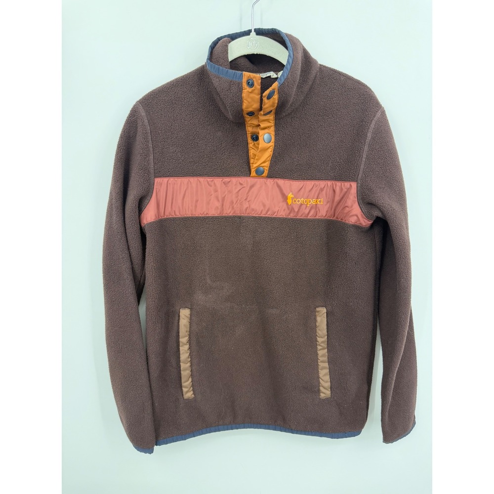 Cotopaxi Teca Fleece Pullover Jacket Women XS Brown Snap Neck Colorblock Fleece
